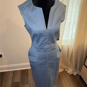 New York & Company Light Blue Midi Dress